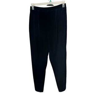 Koret Velvet Velour Party Holiday PANTS Size PL Pull on Elastic Waist Dark Teal